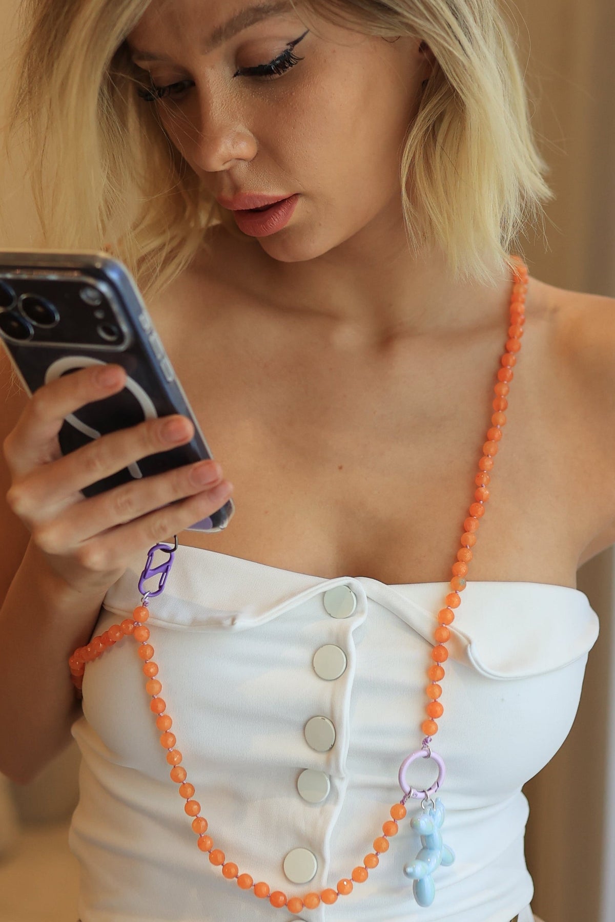 Tangerine Glow Mobile Chain