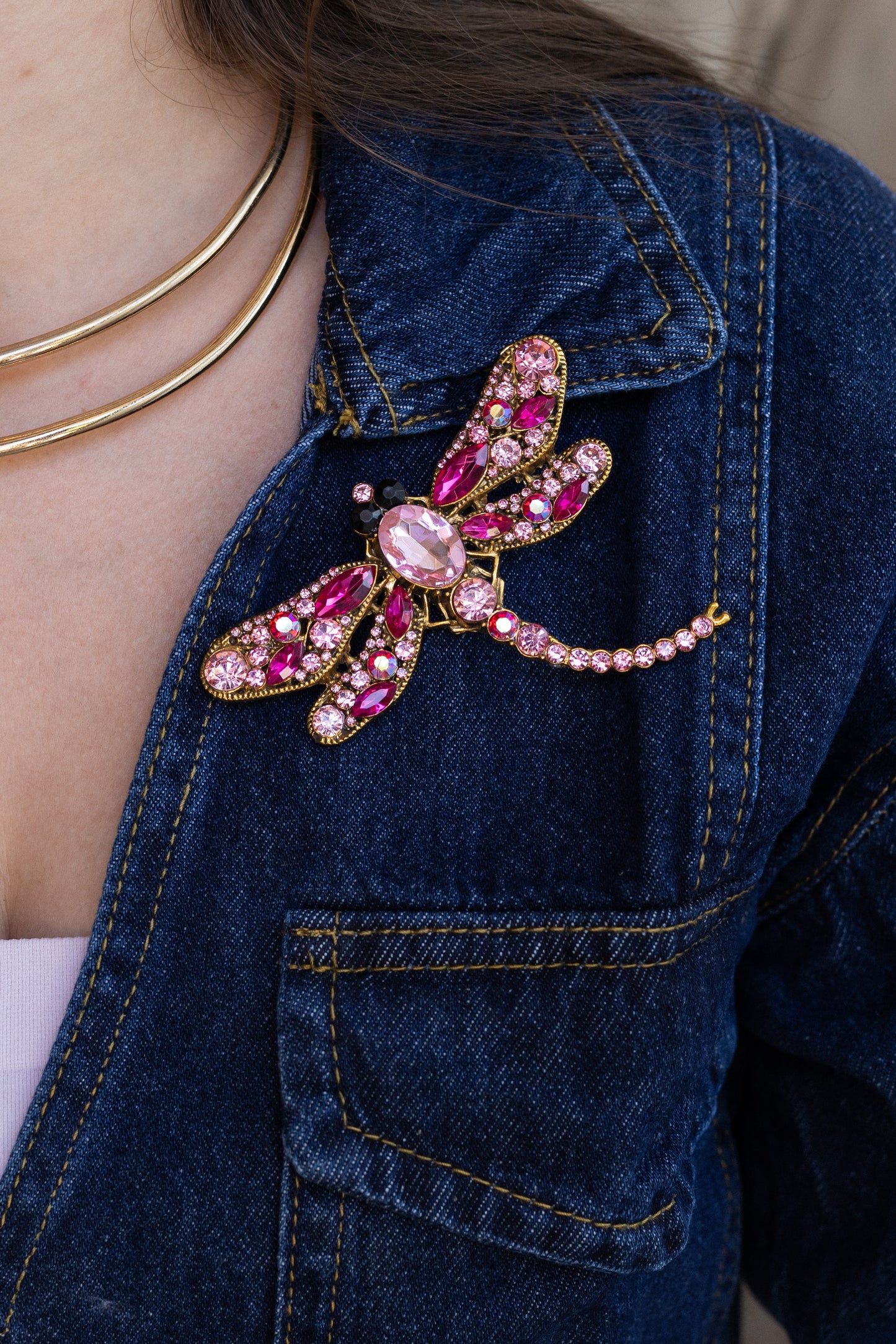 Pinkish butterfly brooch