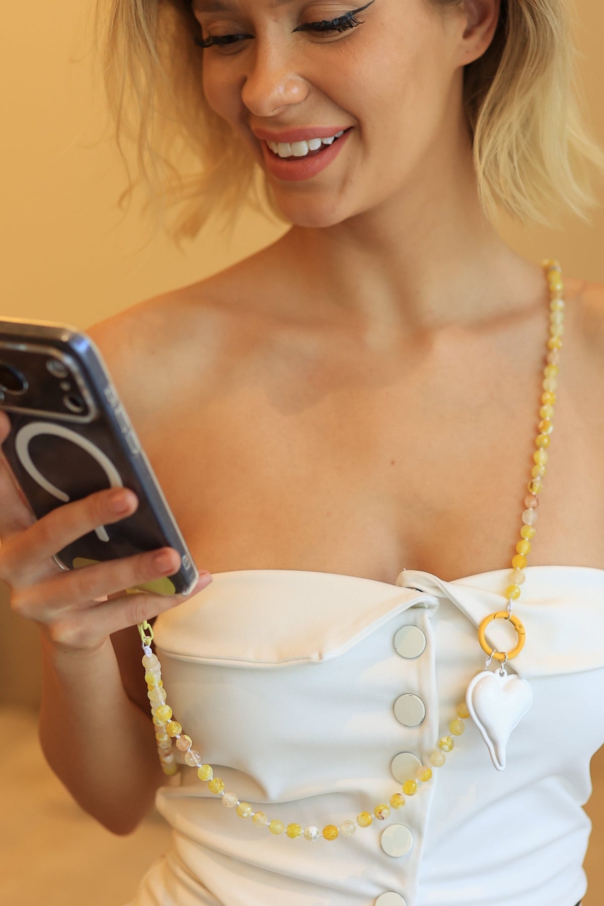 Sunlit Heart Mobile Chain