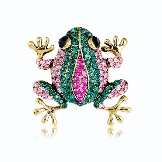 Pinky frog brooch