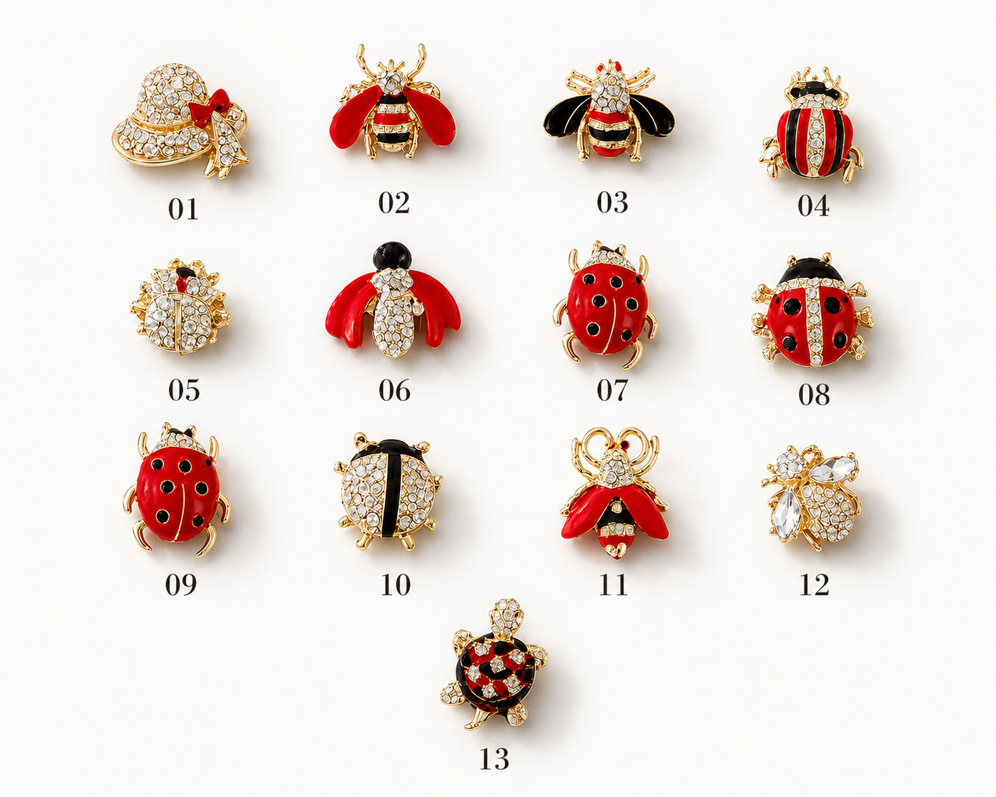 Ladybug brooch collection