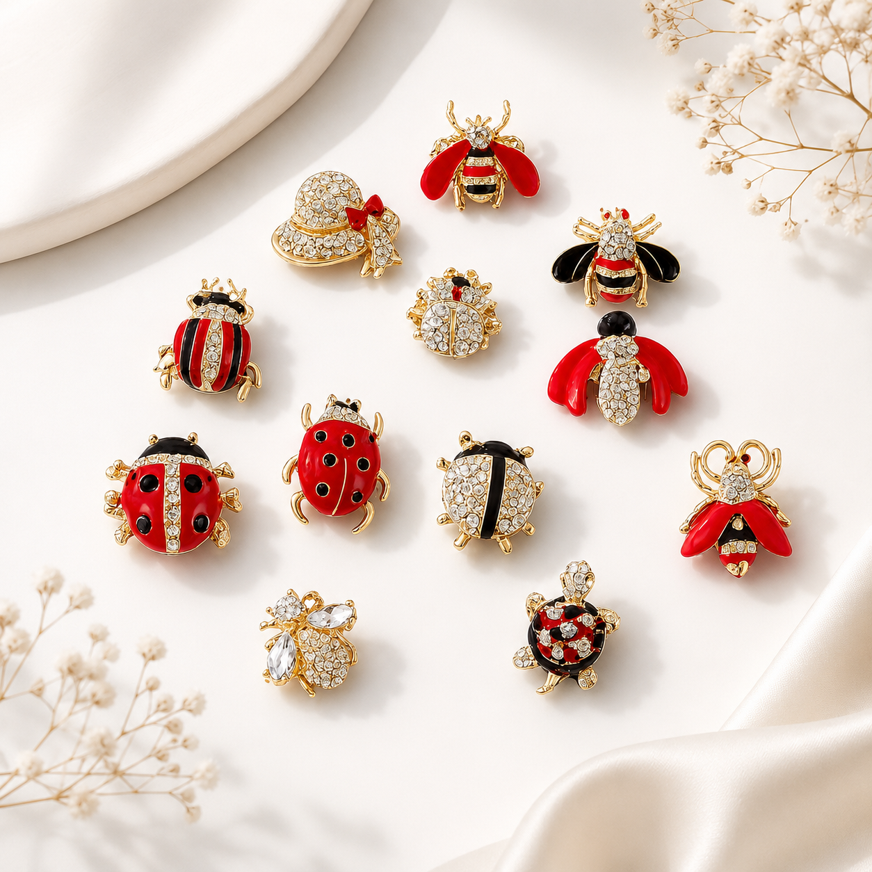 Ladybug brooch collection