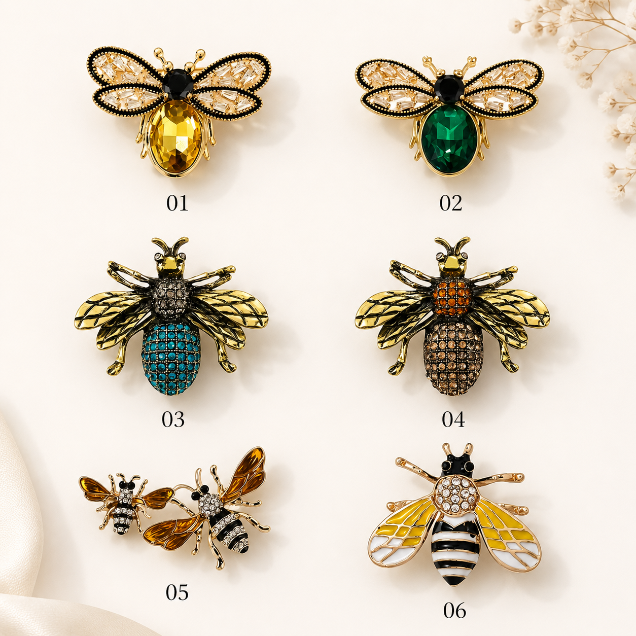 Golden Wings brooches